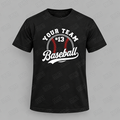 Custom Circular Team Script Baseball Top mockup with 478 Custom Design watermark