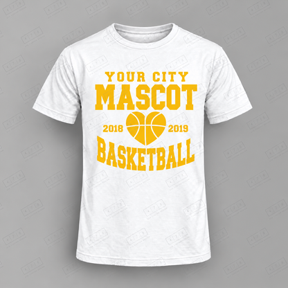 Custom Heart Ball Year Basketball Top white shirt mockup with 478 Custom Design watermark