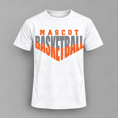 Custom Split V Lettering Basketball Top white shirt mockup with 478 Custom Design watermark