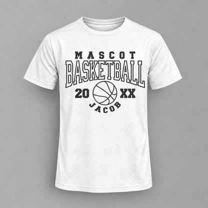 Custom Outline Name Number Basketball Top white shirt mockup with 478 Custom Design watermark