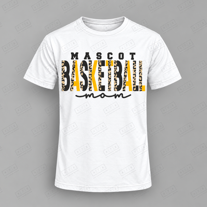 Custom Leopard Basketball Mom Basketball Top white shirt mockup with 478 Custom Design watermark
