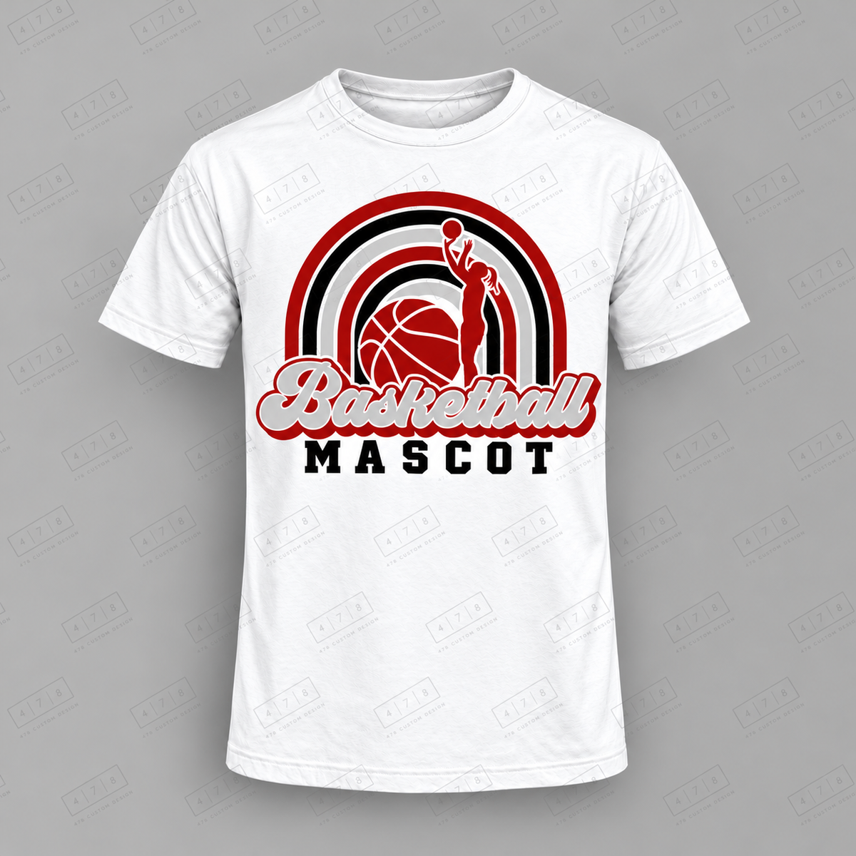 Custom Female Rainbow Player Basketball Top white shirt mockup with 478 Custom Design watermark