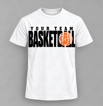 Custom Tall Ball Lettering Basketball Top white shirt mockup with 478 Custom Design watermark