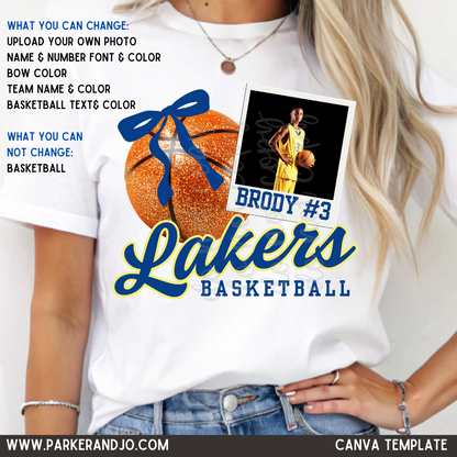 Custom Basketball Photo Polaroid Bow Top — design example 1