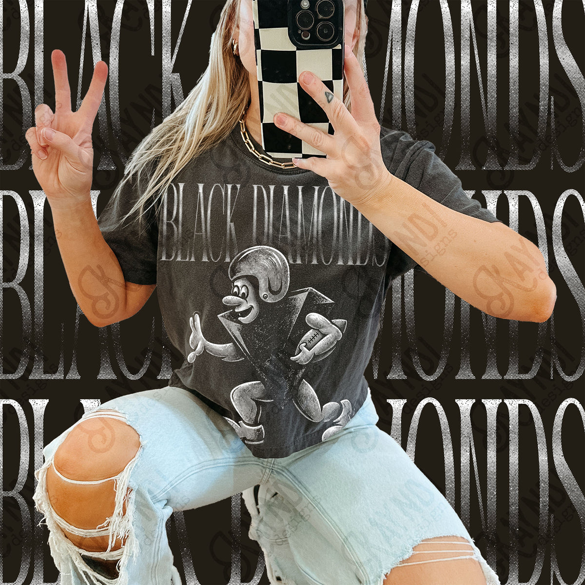Halftone Black Diamonds Top design mockup