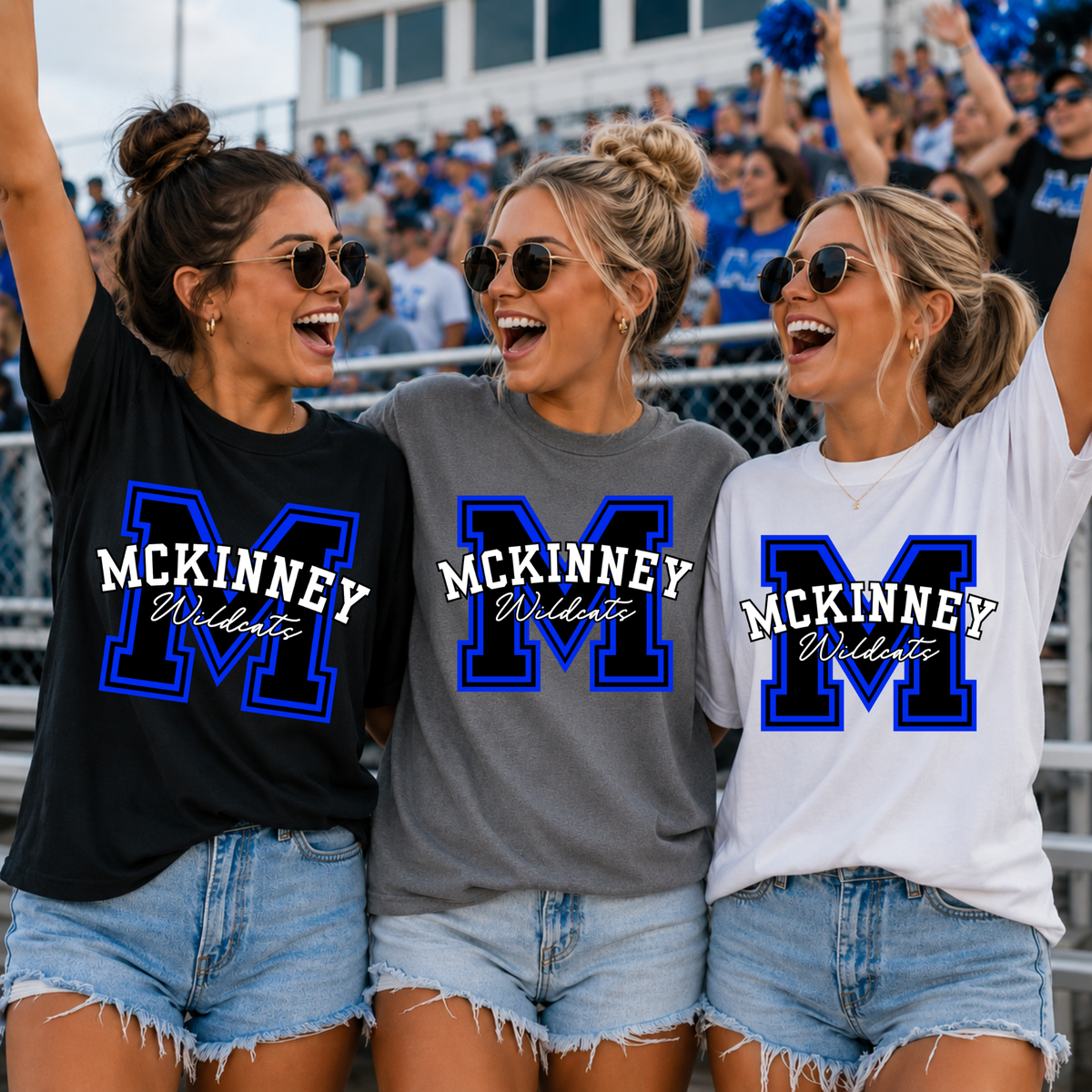Custom Varsity Initial School Spirit Mascot Top — design example 1