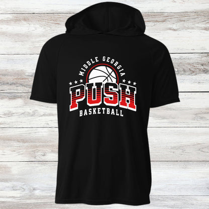 PUSH Basketball Design 3- Hooded T-Shirts (Sleeveless, Short and Long Sleeve)