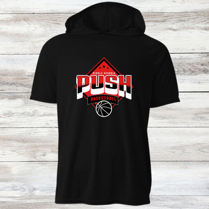 PUSH Basketball Design 5- Hooded T-Shirts (Sleeveless, Short and Long Sleeve)