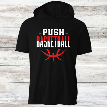 PUSH Basketball Design 4- Hooded T-Shirts (Sleeveless, Short and Long Sleeve)