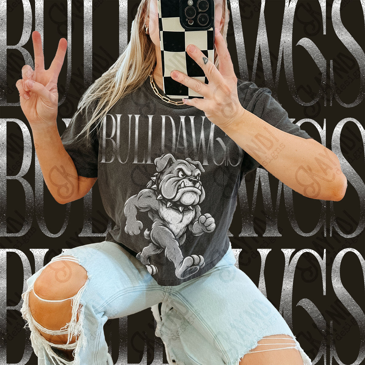 Halftone Bulldawgs 2 Top design mockup