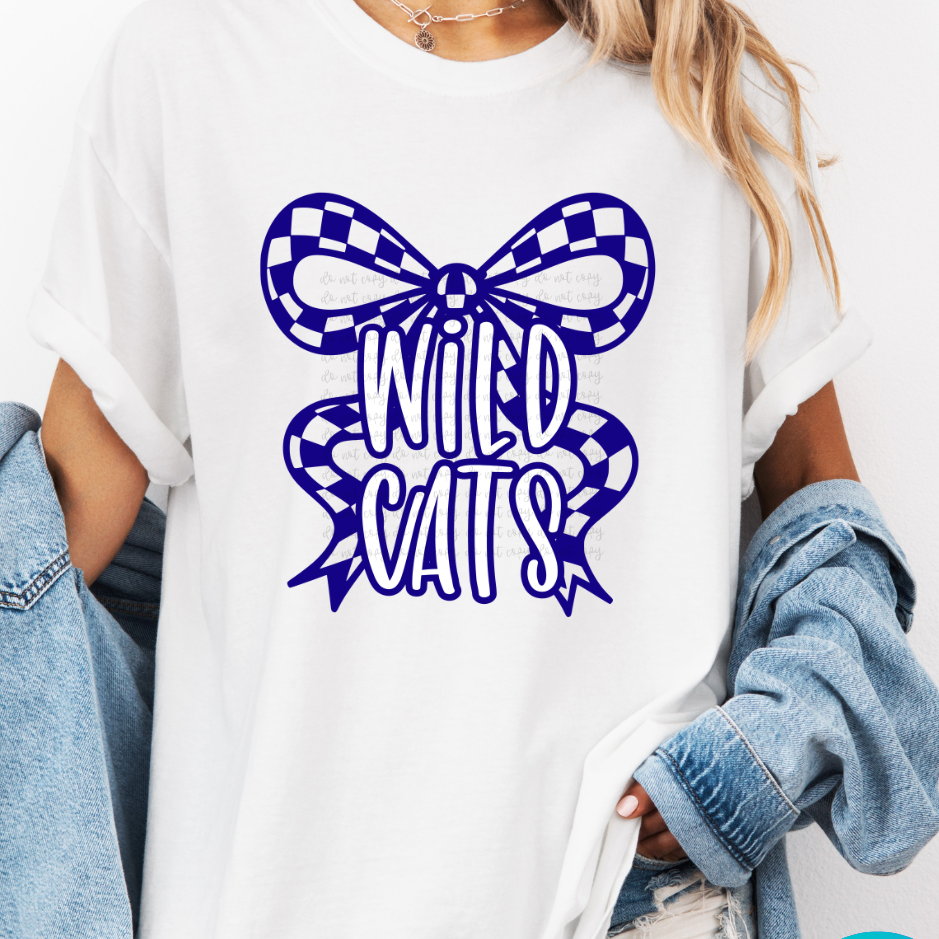 Custom Checkered Bow Mascot Top — design example 1