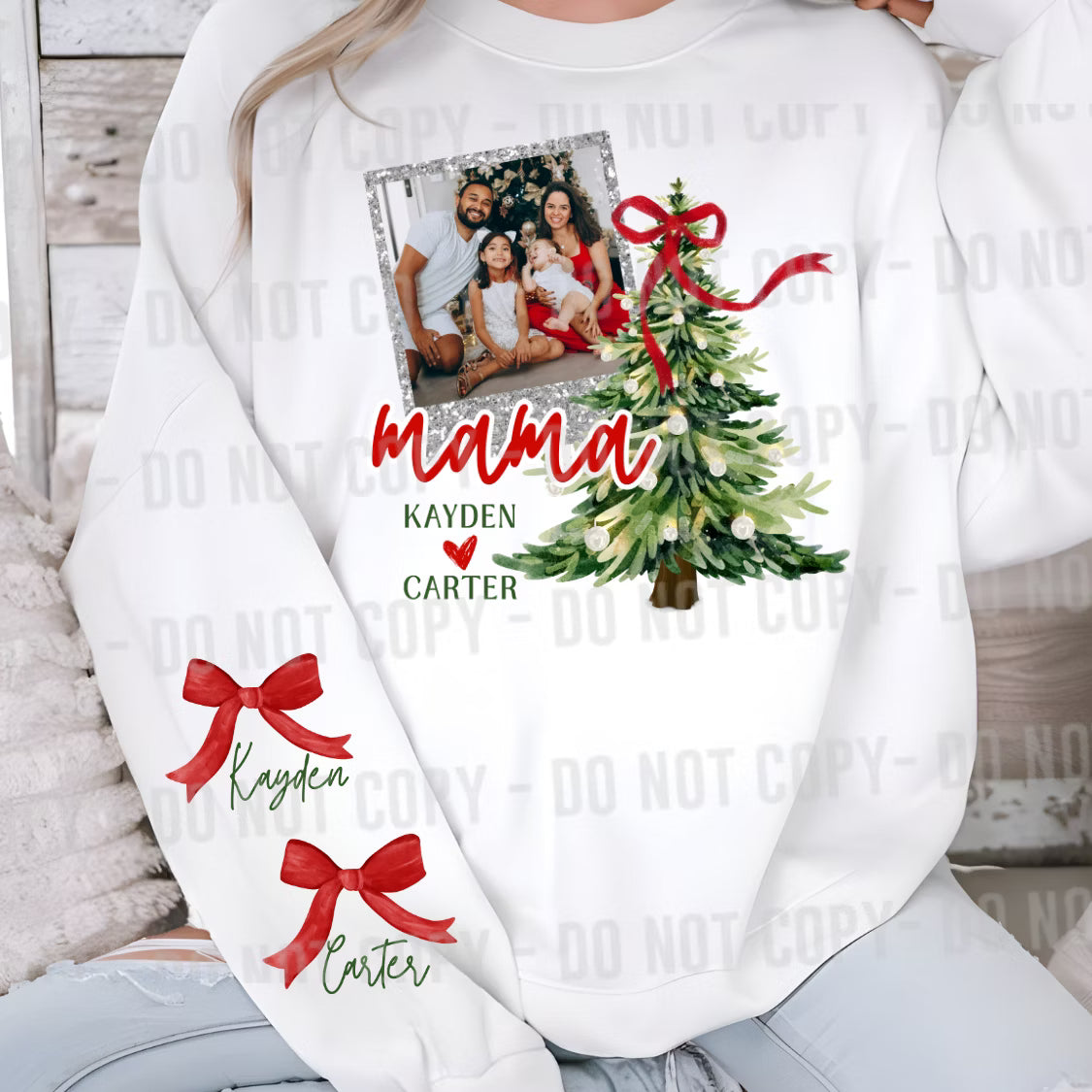 Custom Christmas Photo Frame Top — design example 1