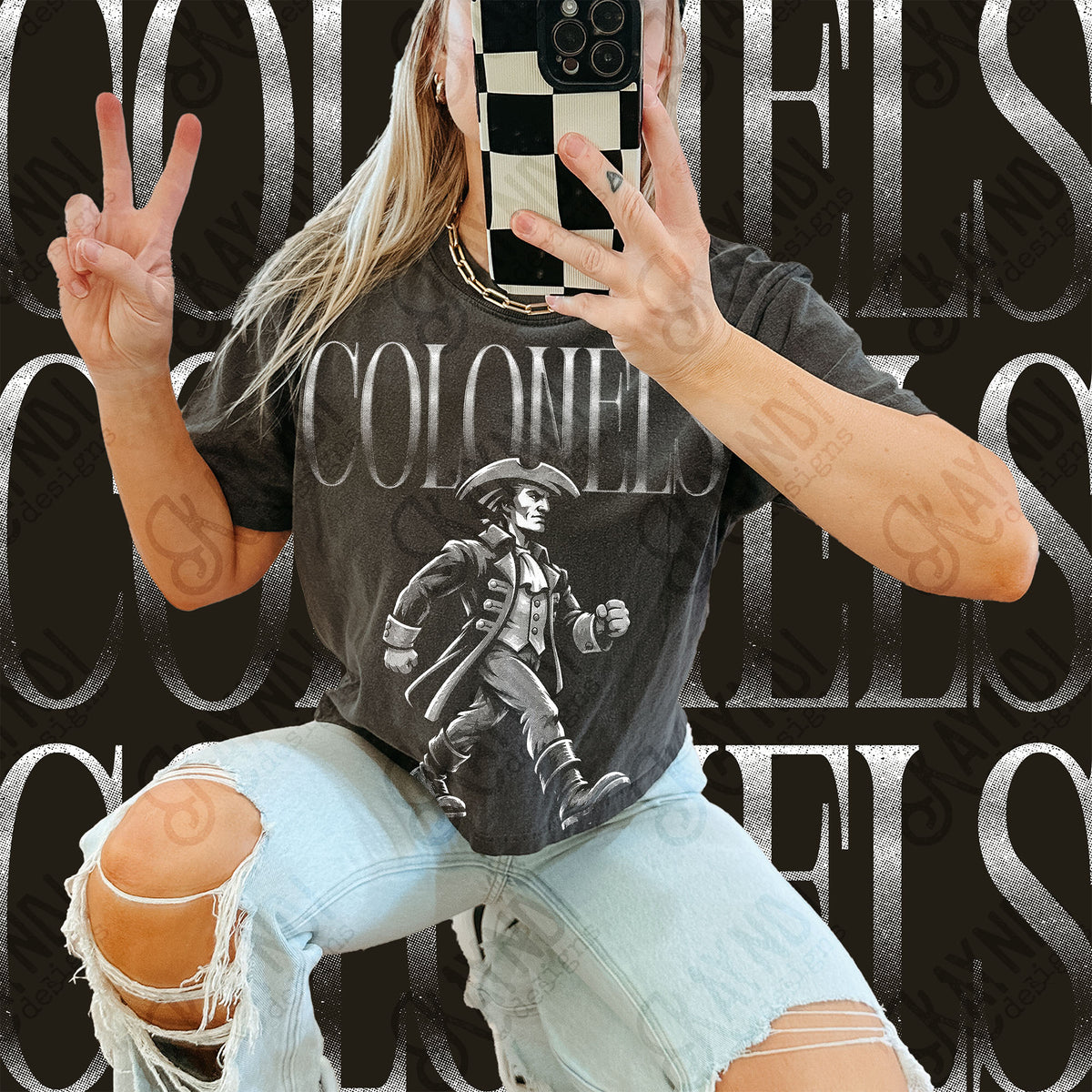 Halftone Colonels 3 Top design mockup