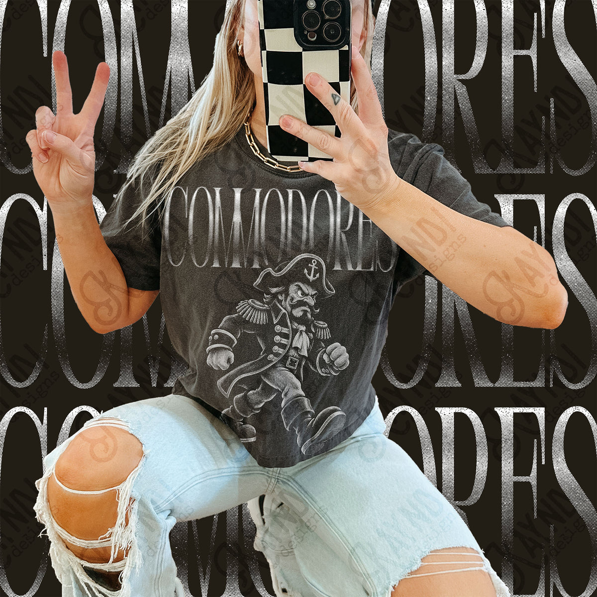 Halftone Commodores Top design mockup