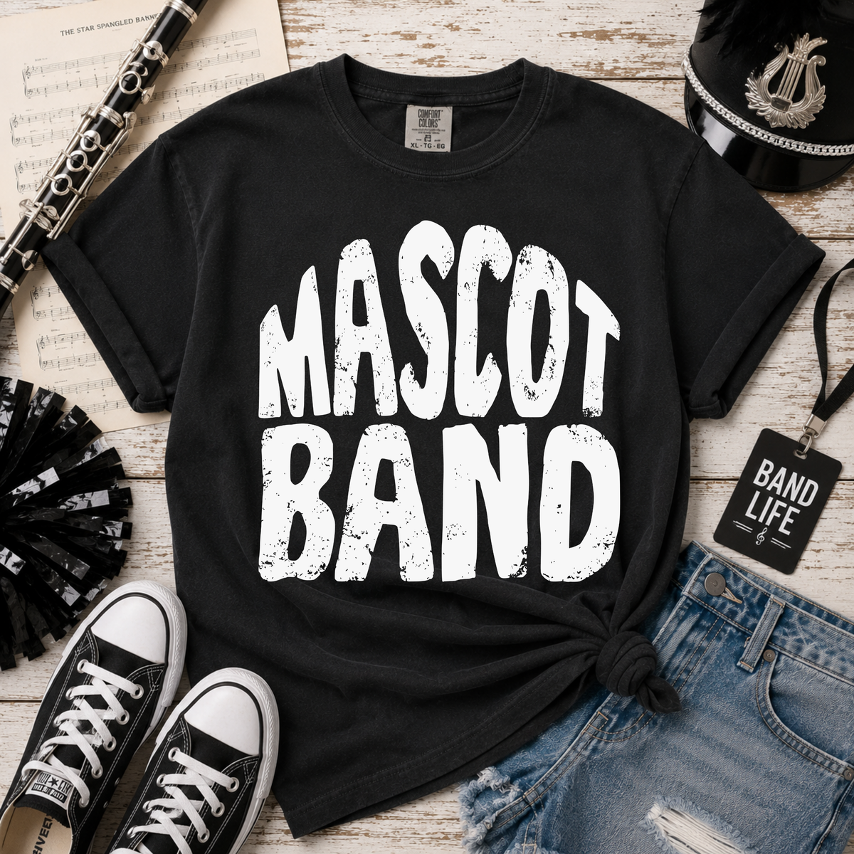 Custom Curved Mascot Band Top — design example 1