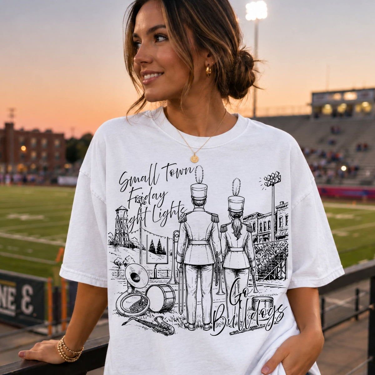 Custom band Friday Night Lights design with boy and girl
