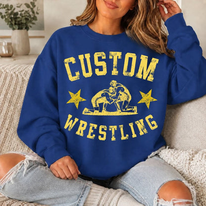 Custom Distressed Wrestling Stars Top design example