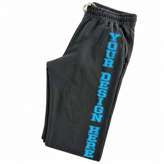 Custom fleece joggers — YOUR DESIGN HERE personalization example