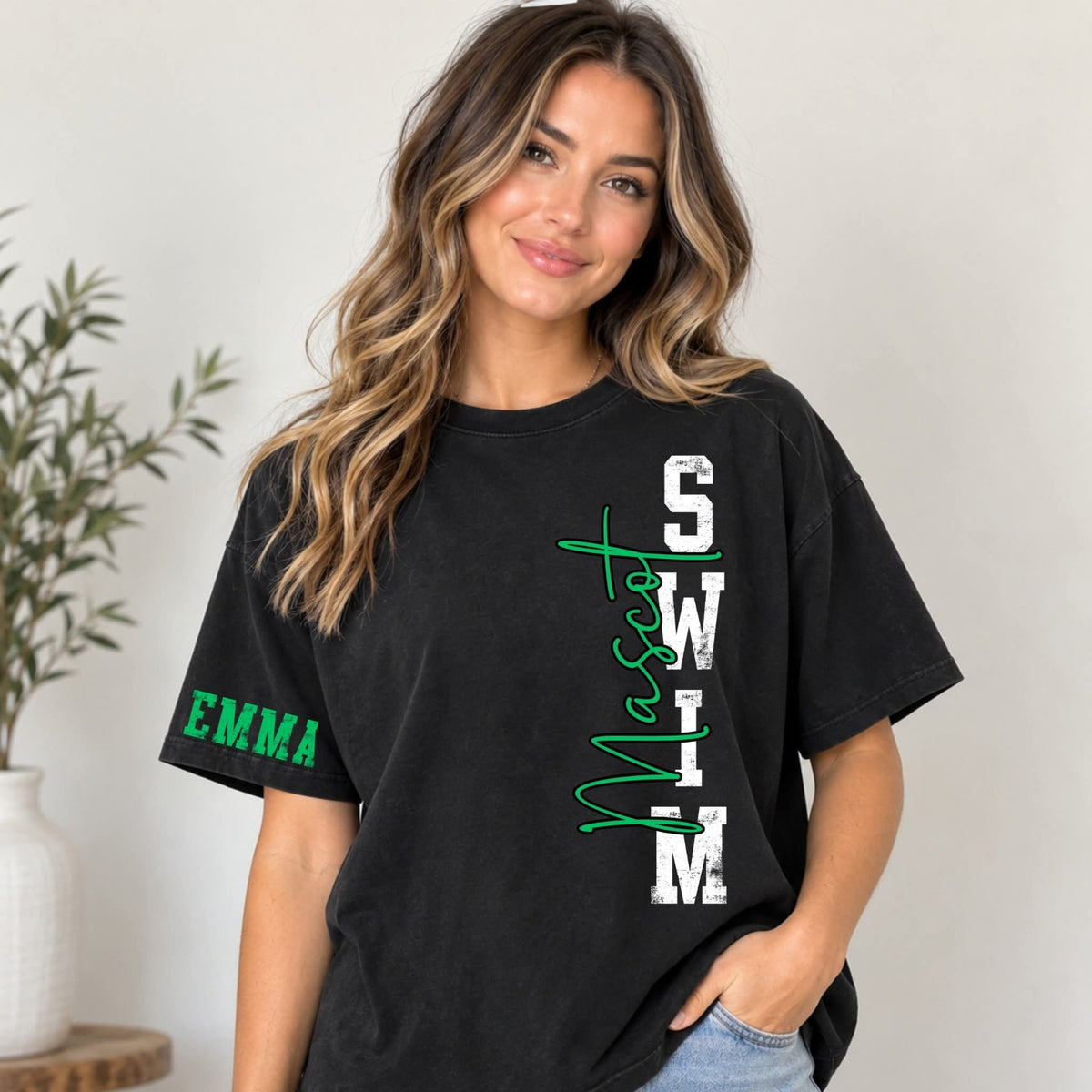 Custom Vertical Swim Mascot Top design example