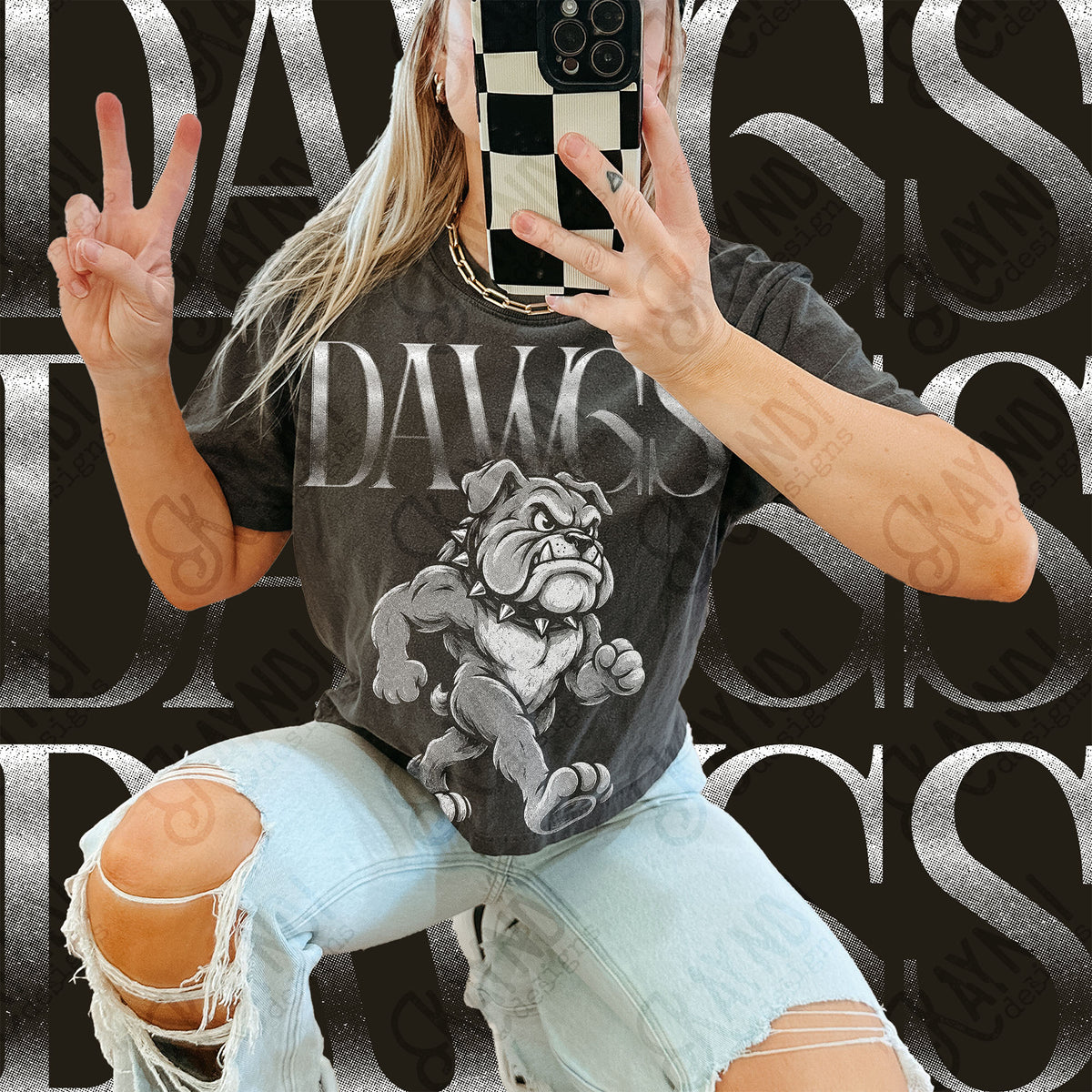 Halftone Dawgs 2 Top design mockup