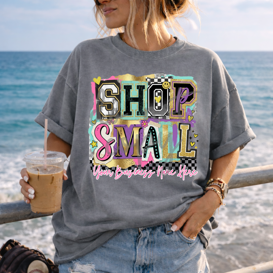 Custom Support Your Local Small Business - 8 Designs - One Top — design example 8