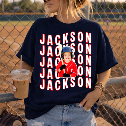 Custom Wave Stacked Text  Photo Top — design example 1