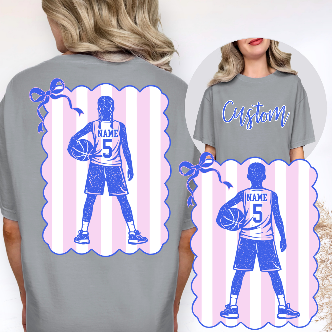 Custom Coquette Basketball Player Top — Front & Back — design example 2