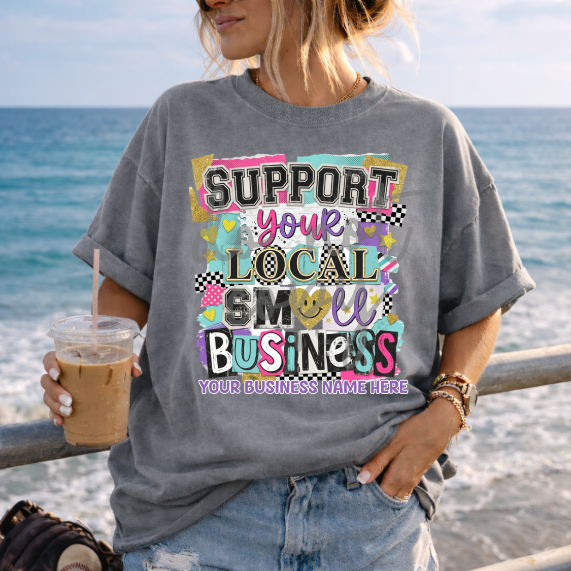 Custom Support Your Local Small Business - 8 Designs - One Top — design example 1