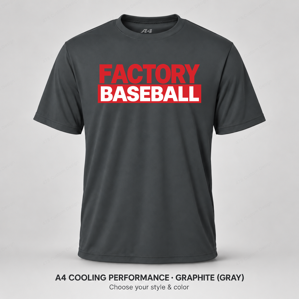 Factory Baseball — Bold Bar — A4 performance — Graphite