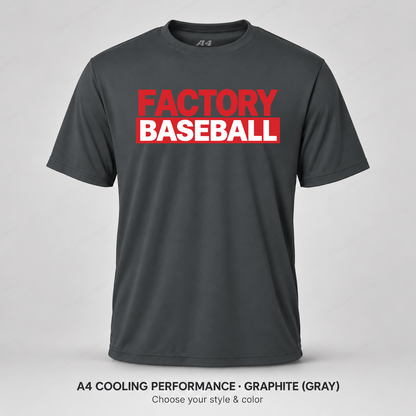 Factory Baseball — Bold Bar — A4 performance — Graphite