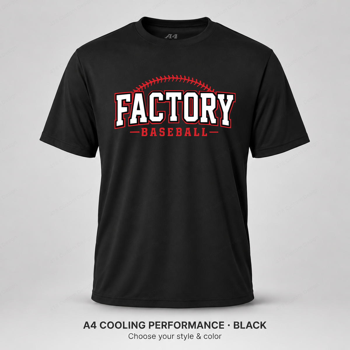 Factory Baseball original baseball stitching — A4 performance — Black