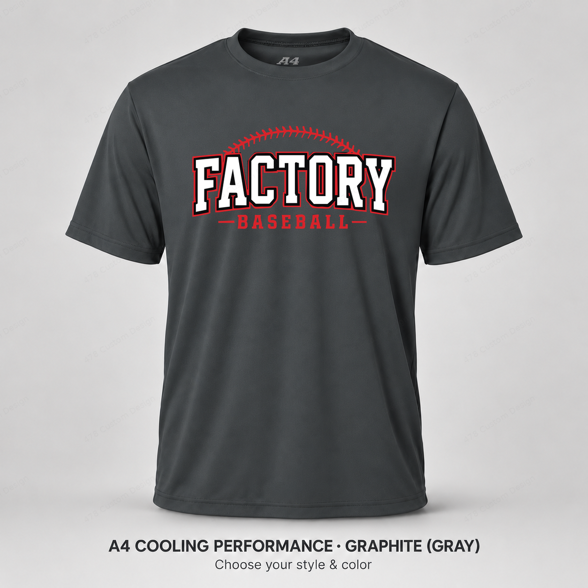 Factory Baseball original baseball stitching — A4 performance — Graphite