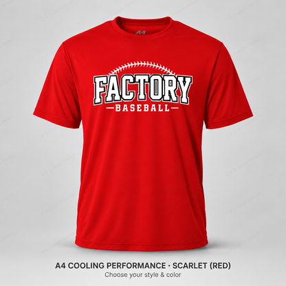 Factory Baseball original baseball stitching — A4 performance — Scarlet
