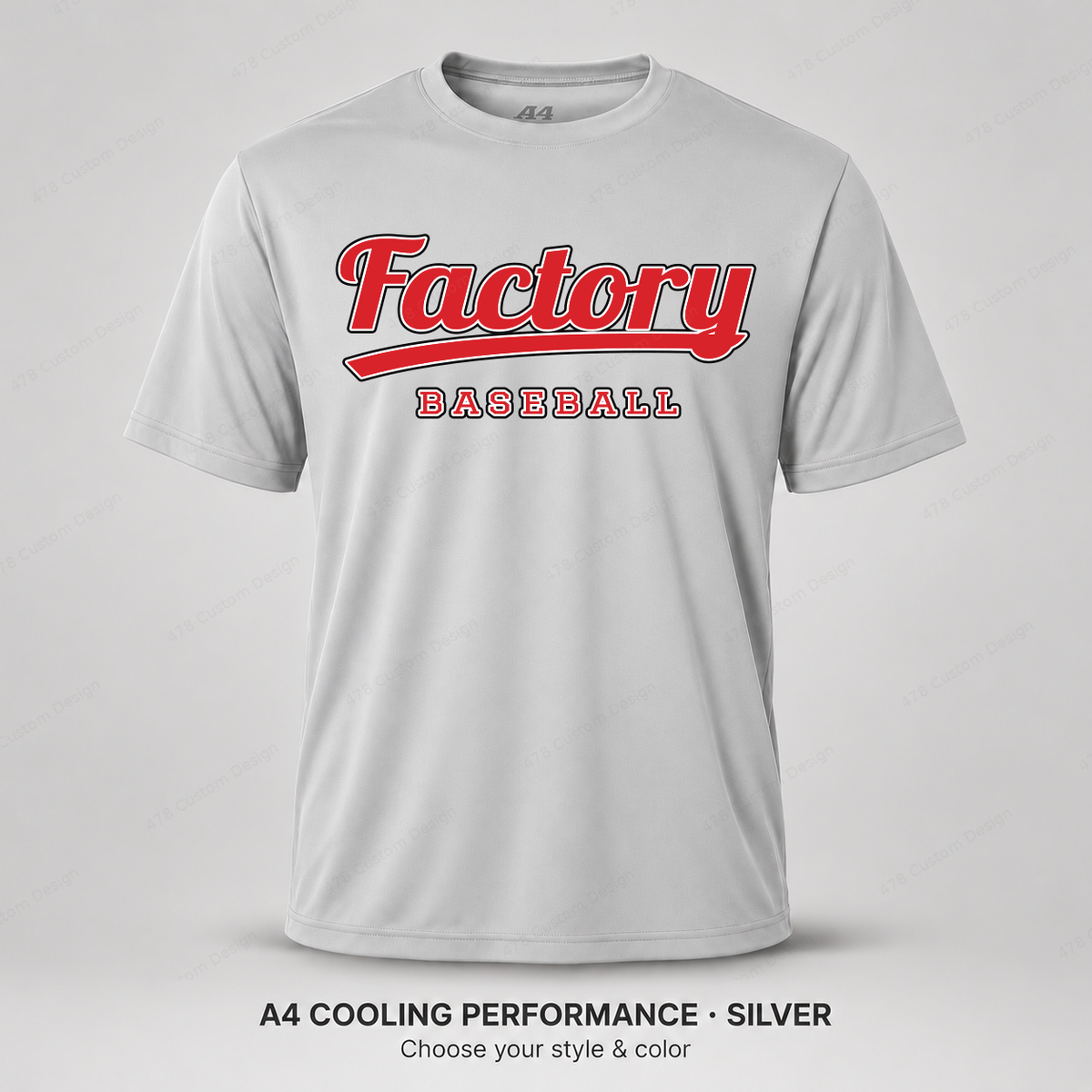 Factory Baseball Retro Script — A4 performance — Silver