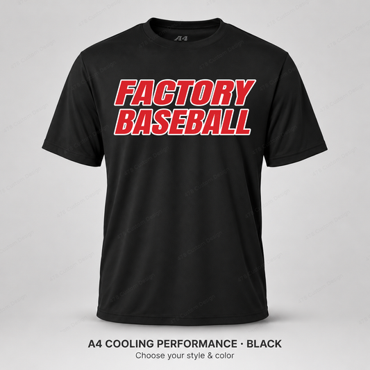 Factory Baseball Stacked — A4 performance — Black