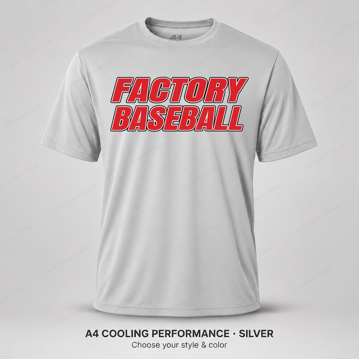Factory Baseball Stacked — A4 performance — Silver
