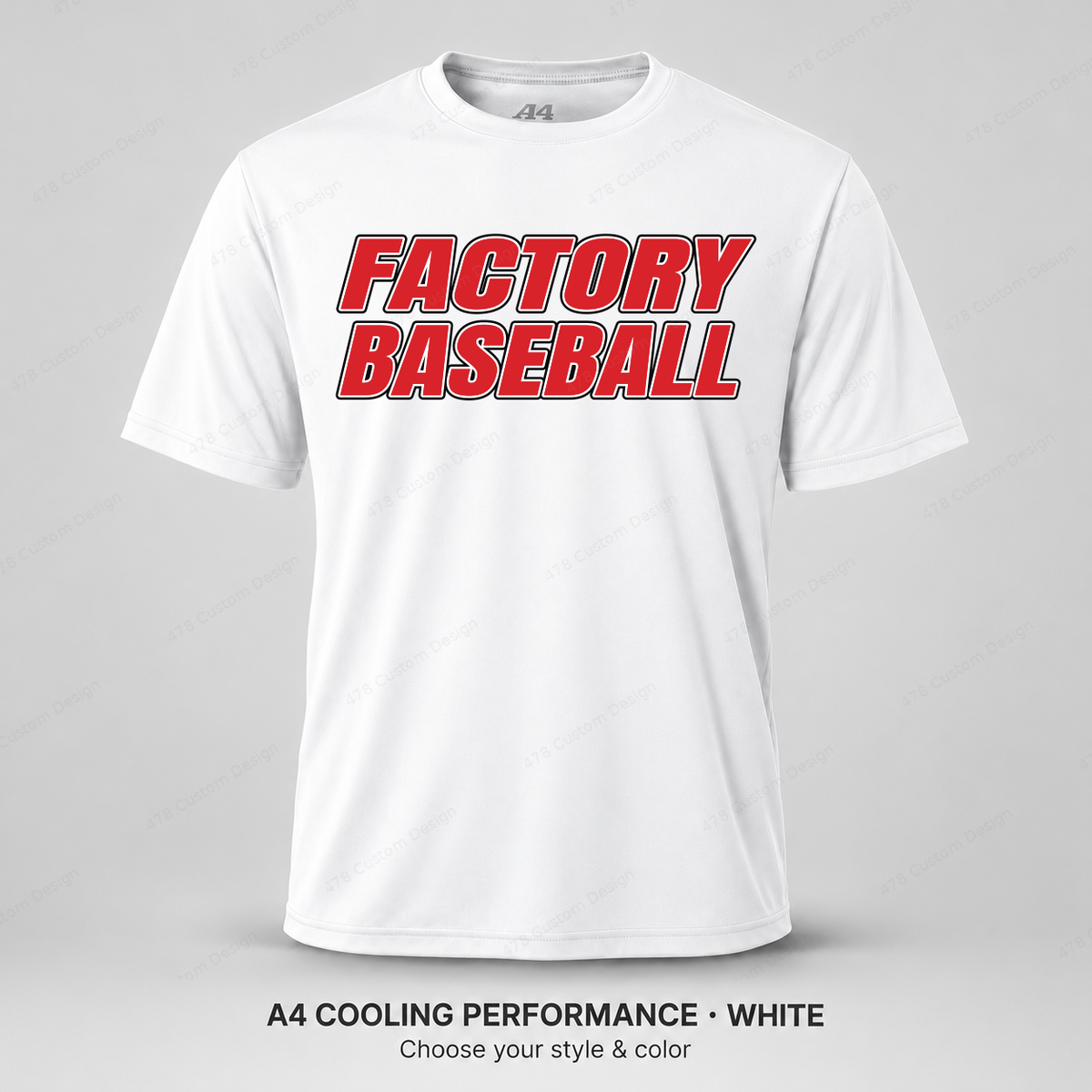 Factory Baseball Stacked — A4 performance — White