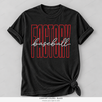 Factory baseball tall outline — Comfort Colors — Black