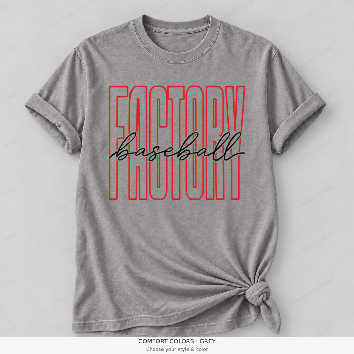 Factory baseball tall outline — Comfort Colors — Grey