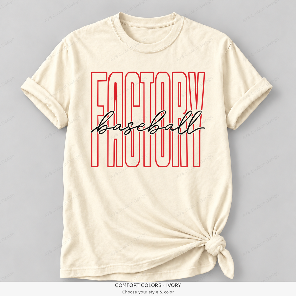 Factory baseball tall outline — Comfort Colors — Ivory