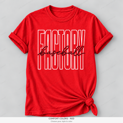 Factory baseball tall outline — Comfort Colors — Red