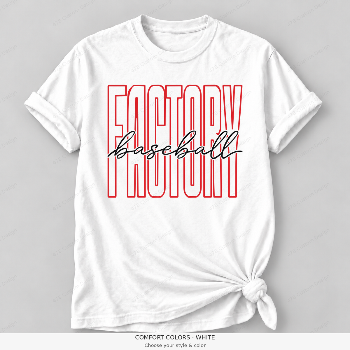 Factory baseball tall outline — Comfort Colors — White