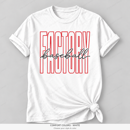 Factory baseball tall outline — Comfort Colors — White