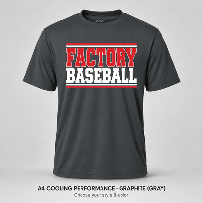 Factory Baseball — Varsity Stripes — A4 performance — Graphite