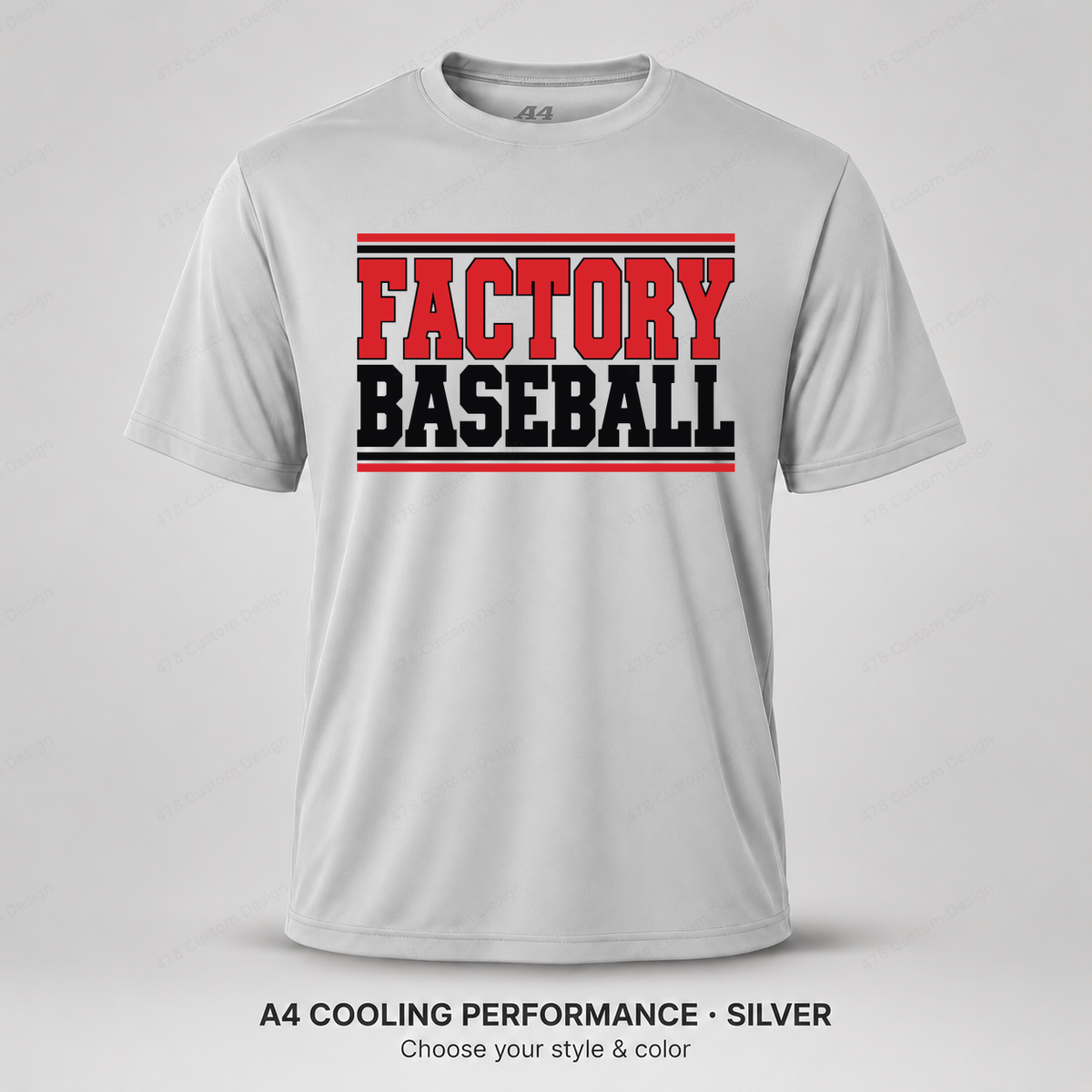 Factory Baseball — Varsity Stripes — A4 performance — Silver