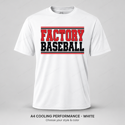 Factory Baseball — Varsity Stripes — A4 performance — White