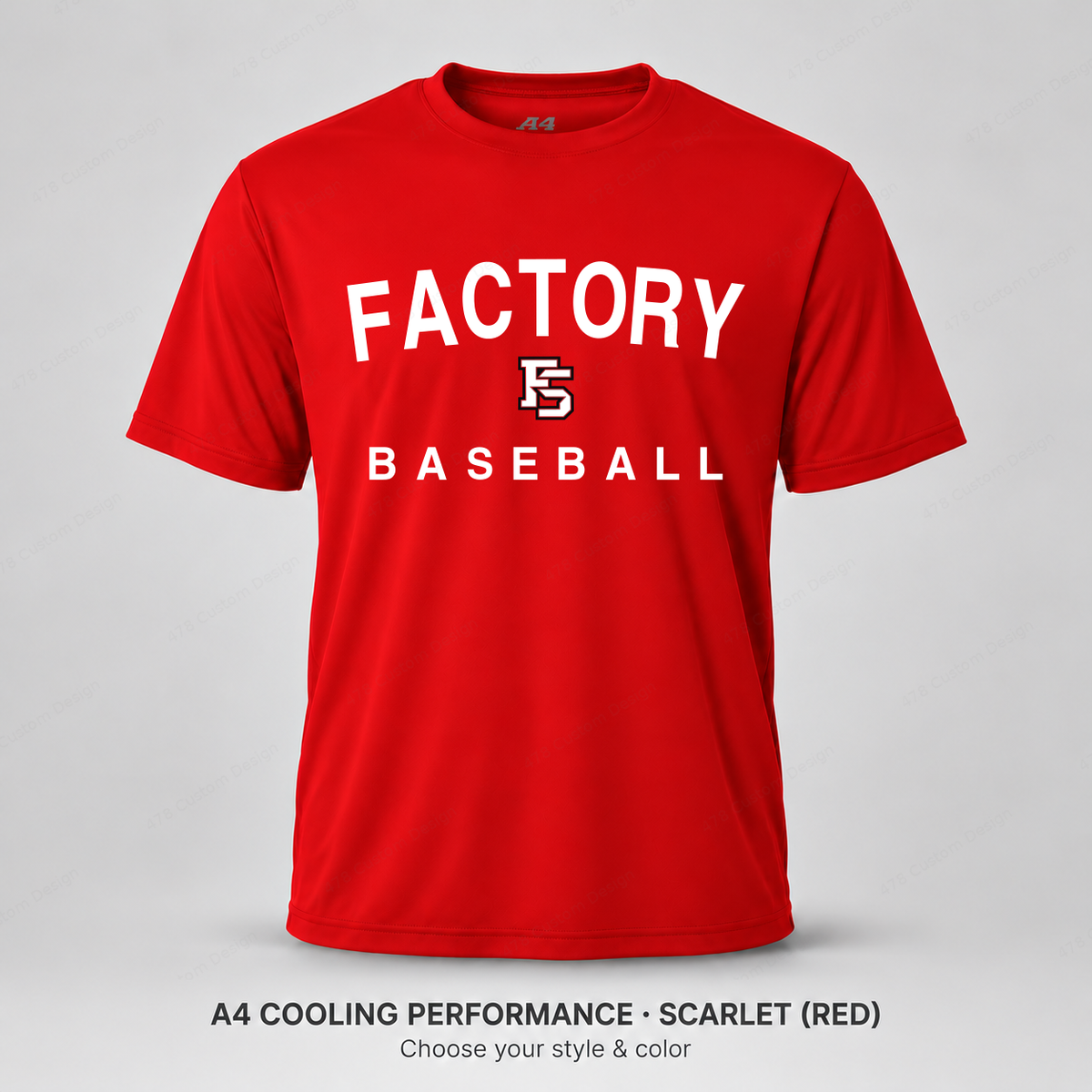 Factory Baseball 02B Condensed Arch — A4 Scarlet
