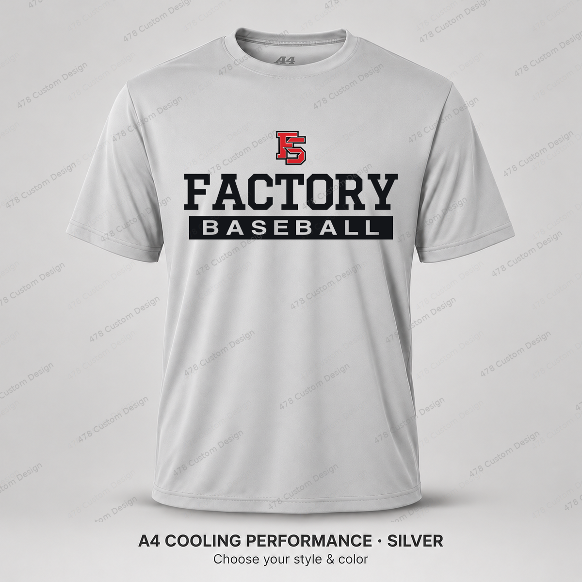 Factory Baseball 07 — Silver — corrected artwork and visible 478 Custom Design watermark