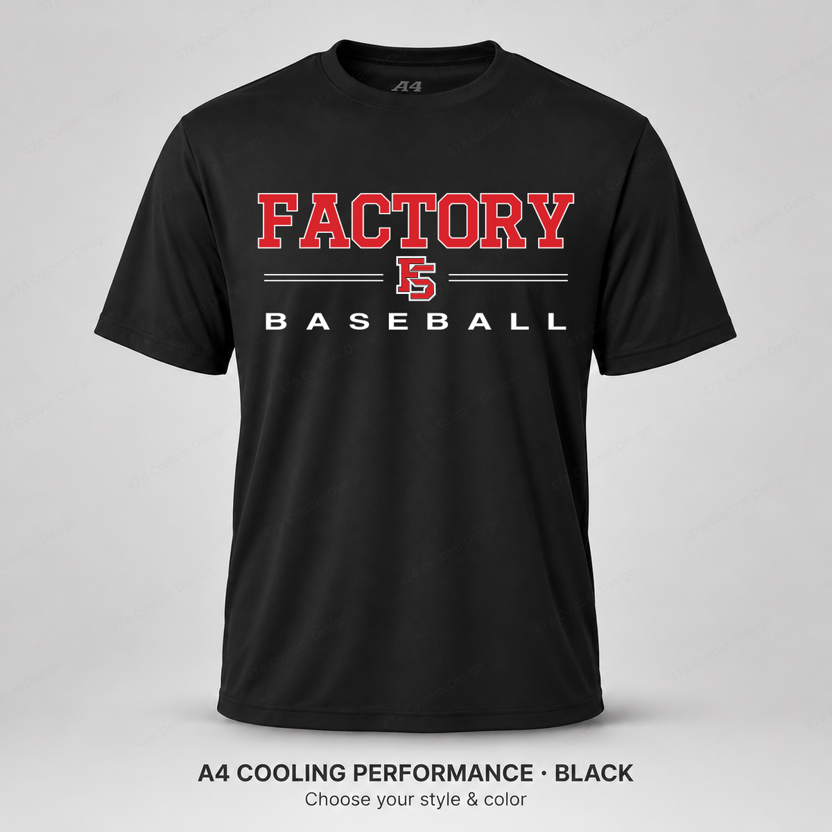 Factory Baseball — Design 08 — A4 Black