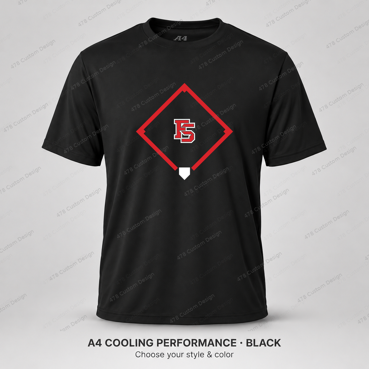 Factory Baseball 09 — Black — corrected artwork and visible 478 Custom Design watermark